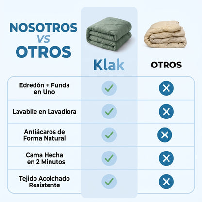 Klak Única® — El edredón que se lava como una sábana