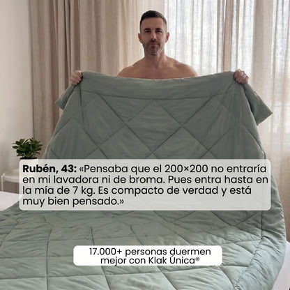 Klak Única® — El edredón que se lava como una sábana